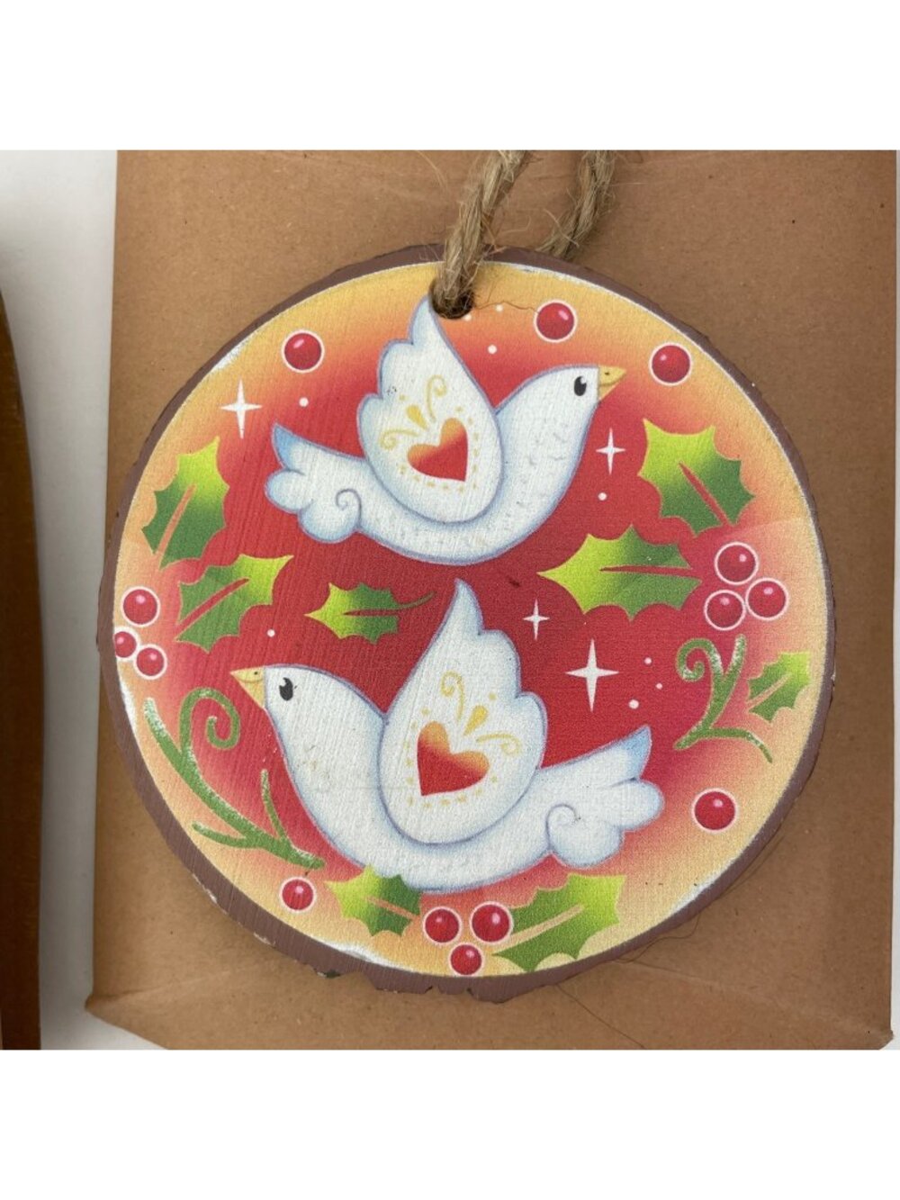 Ornaments 12 Days of Christmas Wood Resin Slice Holiday Rustic 3" Dia.